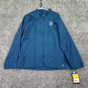 WonderWink Sweatshirt Mens Large Blue W123 Full Zip Mayo Clinic Scrub Light